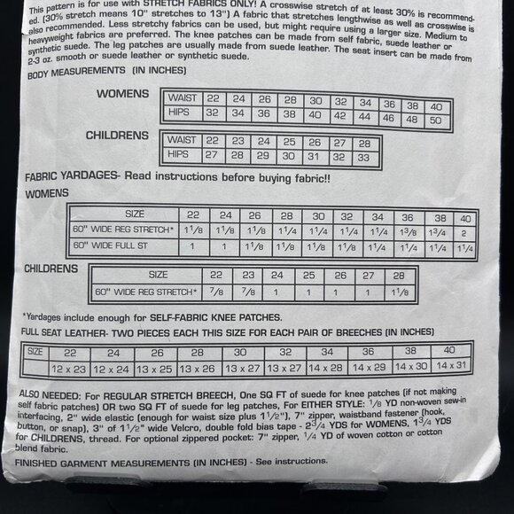 SuitAbility 2038 “Riding Breech & Full Seat Stretch” (22-40)Sewing Pattern Uncut - Picture 4 of 5